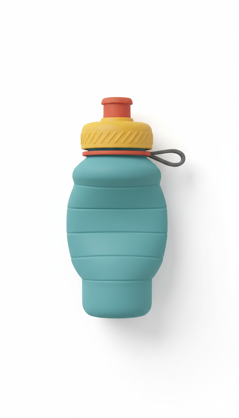 Botella de agua plegable reutilizable